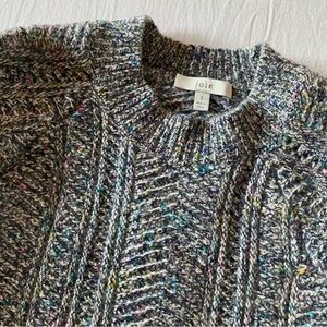 Joie Multicolor Wool Cotton Viscose Cashmere Mixed Blend Crew Neck Sweater